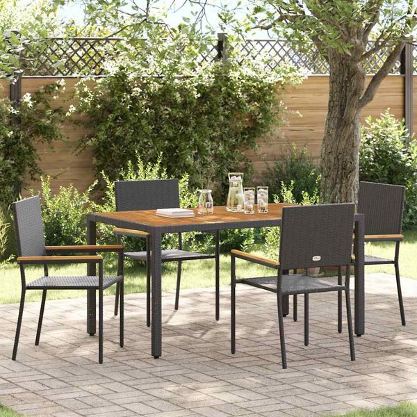 vidaXL Garten Stapelstühle 4 pcs Schwarz und Braun 54 x 56 x 90 cm 3403061