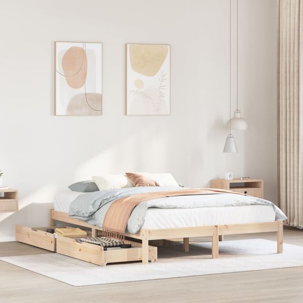 vidaXL Massivholzbett ohne Matratze 140x190 cm Kiefernholz 3301428