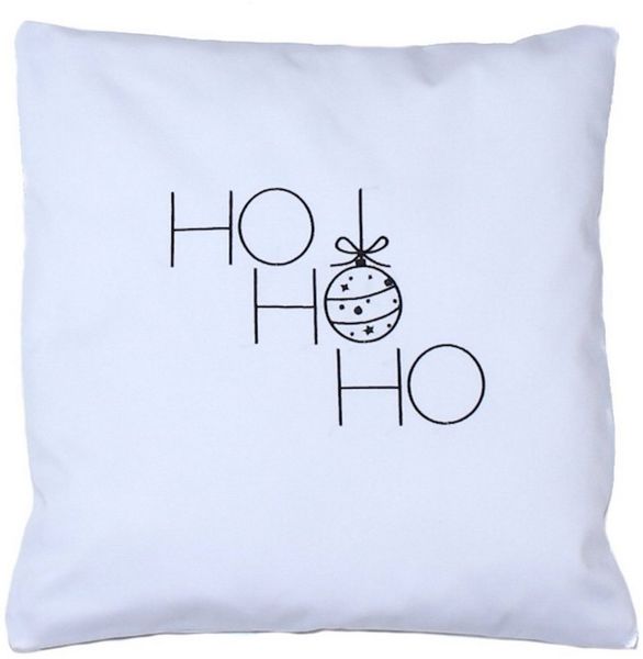 Primawela Kissenbezug Weihnachten Bezug mit Stickerei minimalistisch Christmas - HoHoHo