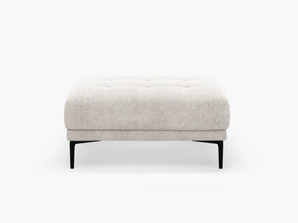 Micadoni Hocker Bemy Groß 1-Sitzer Strukturierter Stoff Beige