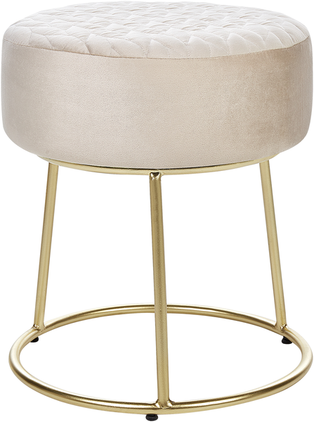 Hocker DELCO Helles Beige Samtstoff