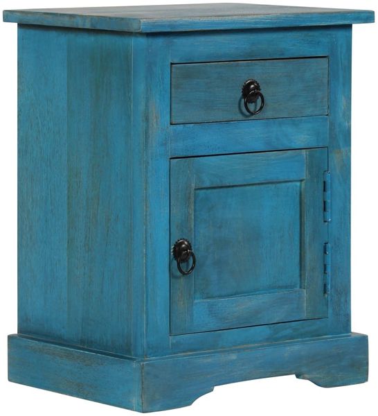 vidaXL Nachttisch Massivholz Mango 40x30x50 cm Blau 246150