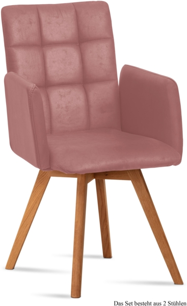 Armlehnstuhl (2er-Set) Dione 52 x 91 x 60 Eiche geölt/Rosewood