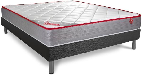 VITALMEMO matratze 160x220 cm + Bettgestell mit lattenrost, Härtegrad 4, Memory-Schaum, Höhe : 20 cm