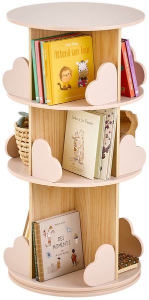 vertbaudet Bücherregal Dreh-Bücherregal mit 3 Ebenen HERZ Kinderzimmer