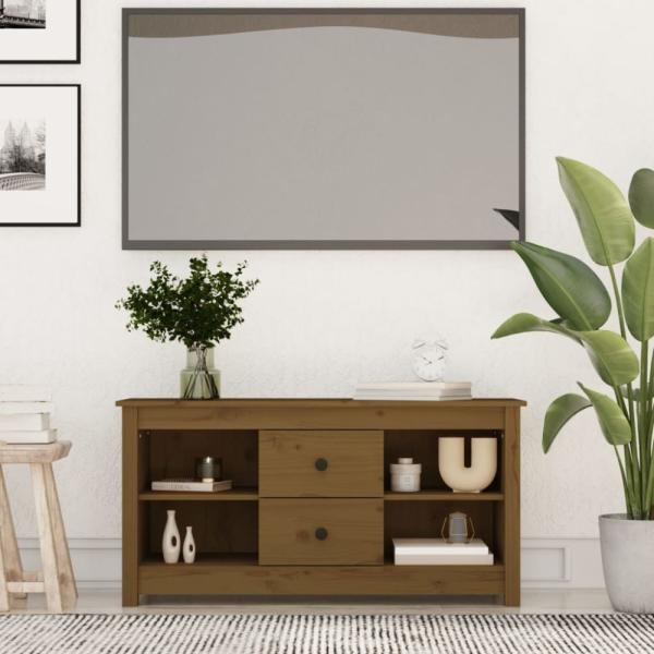 TV-Schrank Honigbraun 103x36,5x52 cm Massivholz Kiefer [814572]