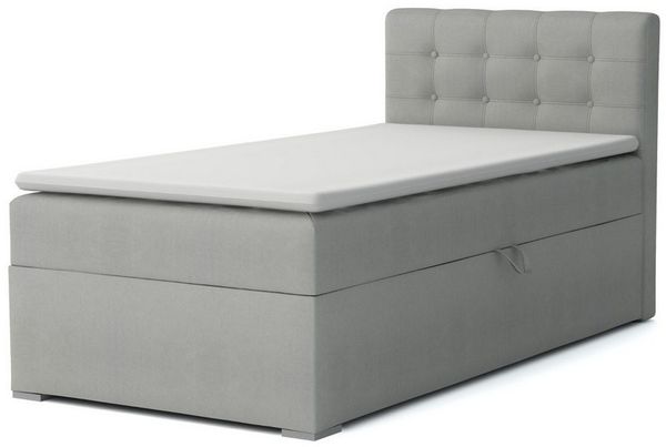 Deine Möbel 24 Boxspringbett JUNG 3 Polsterbett Jungendbett inkl. Matratzen H3 / H4 inkl. Topper (Boxbett für Jugendliche Creme Grau Beige Hellgrau Dunkegrau Anthrazit Schwarz, 3-St, Bonellfederkernmatratze H3 Taschenfederkernmatratze H4), 90x200 100x2...
