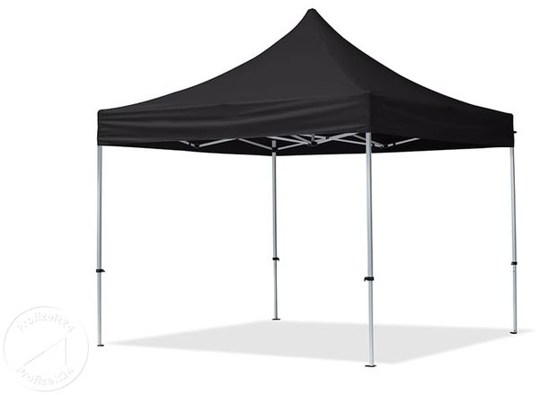 3x3 m Faltpavillon, ECONOMY Alu 32mm, Seitenteile mit Panoramafenster, schwarz Bild 2