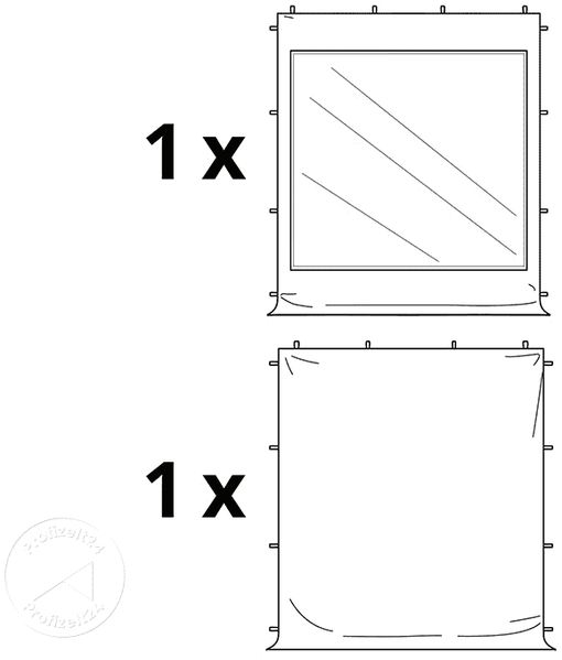 3x3 m Faltpavillon, ECONOMY Alu 32mm, Seitenteile mit Panoramafenster, schwarz Bild 3