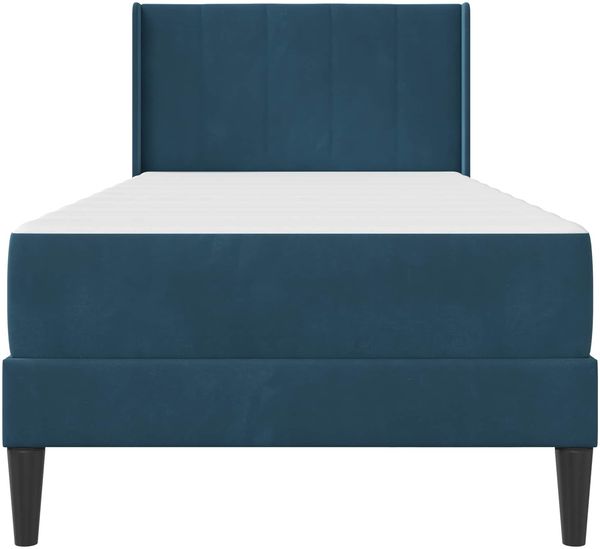 vidaXL Bettgestell mit Matratze mit Kopfteil Blau 100 x 200 cm Samt 3414848 Bild 6