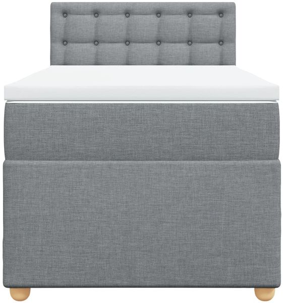 vidaXL Boxspringbett mit Matratze Hellgrau 100x200 cm Stoff 3288905 Bild 6