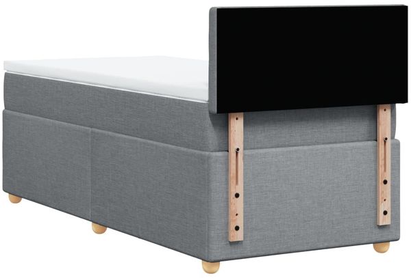vidaXL Boxspringbett mit Matratze Hellgrau 100x200 cm Stoff 3288905 Bild 8