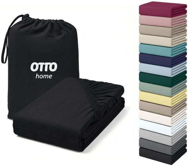 OTTO home Spannbettlaken Cremona, BASIC und PREMIUM Qualität, mit Elasthan, Baumwolle, Jersey (180 g/m), Gummizug: rundum, (1 Stück), Jersey Bettlaken ab Größe 90x200 cm, Strapazierfähig und langlebig