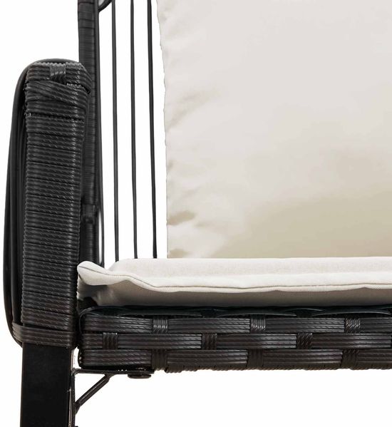 vidaXL Bank Outdoor mit Kissen 4 pcs Schwarz und Cremeweiß Poly-Rattan 42025160 Bild 9