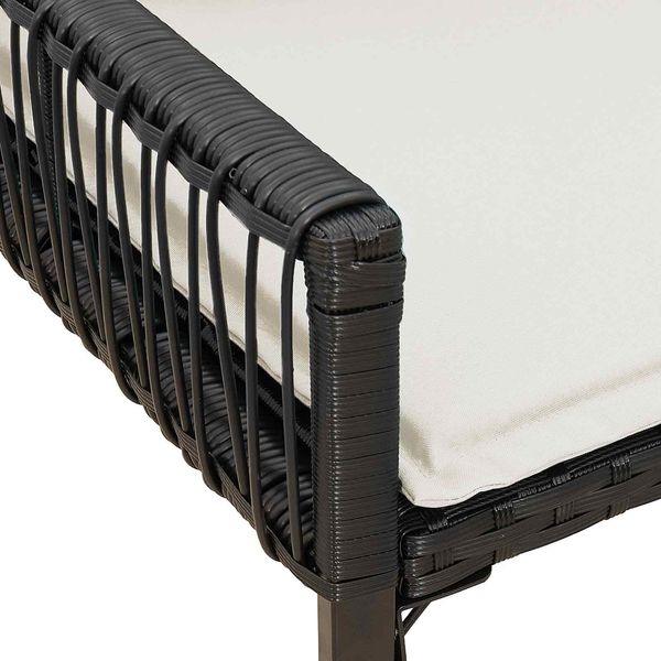 vidaXL Bank Outdoor mit Kissen 4 pcs Schwarz und Cremeweiß Poly-Rattan 42025160 Bild 10
