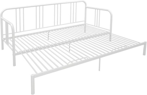 OTTO home Metallbett Trento Bett Bettgestell Doppelbett Ausziehbett (Bestseller Gästebett Sofabett Schlafzimmer), Daybett mit Ausziefunktion im Landhausdesign weiß