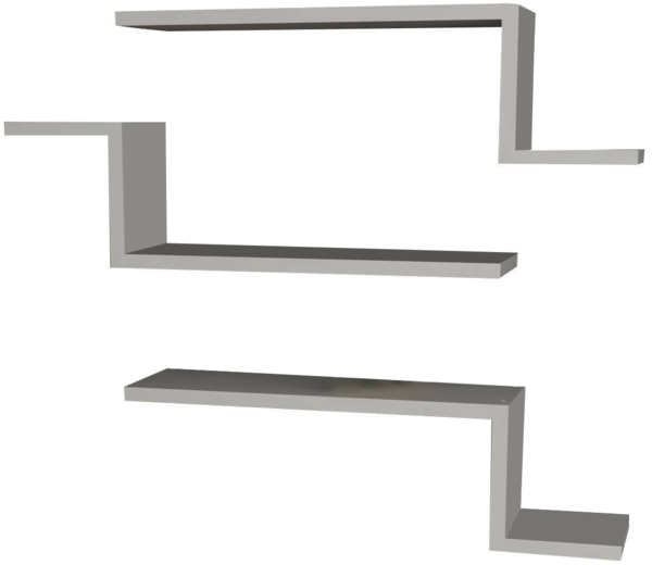 Dmora Regal Baku, Gestell, Wandregal, Mehrzweckregale, 56x15 h18 cm, Weiß Bild 1