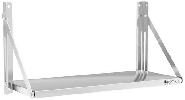 Royal Catering Hängeregal Wandbord klappbar 40 kg Wandregal 80x30 cm Edelstahl Küchenregal