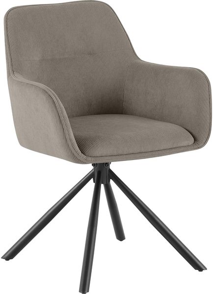 CLP Esszimmerstuhl Tipton Cordbezug 180 Grad Schwenkmechanismus bis 150 kg belastbar,taupe