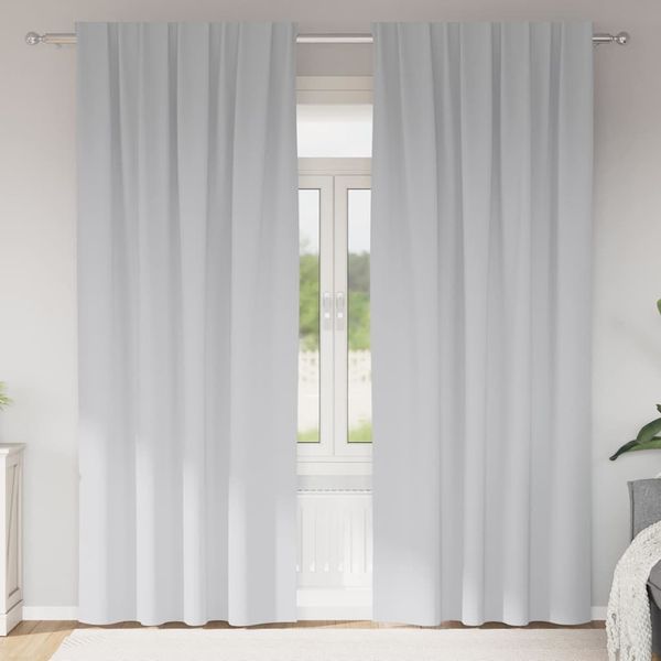 vidaXL Verdunkelungs-Vorhänge mit Ringen 2 pcs Helles Grau 4107461