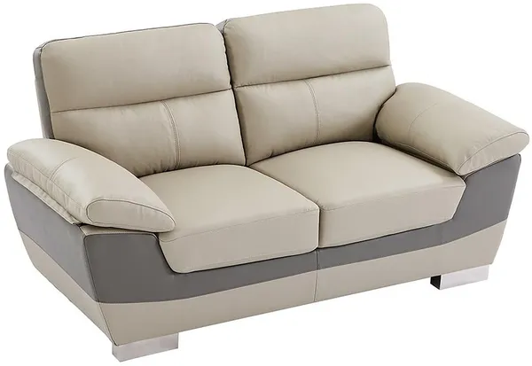 Vente-unique - Ledersofa 2-Sitzer - Taupe - FRANCESCA