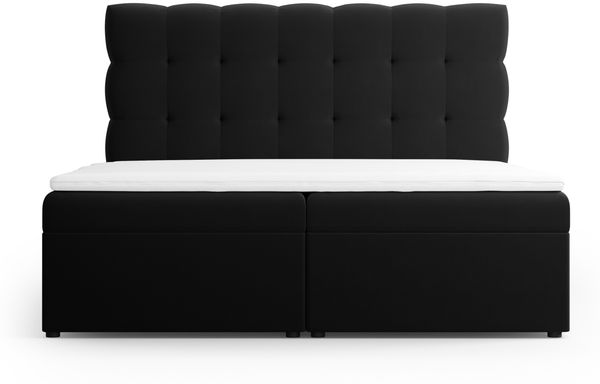 Micadoni Boxspringbett Mamaia Samt Bluvel Schwarz 140x200 Bild 2