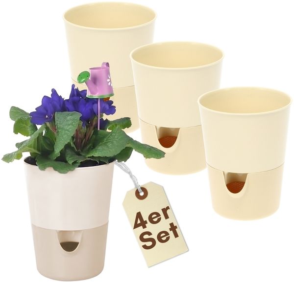 GarPet Kräutertopf 4er Set Kräutertopf Selbstbewässernd Selbstbewässerungstopf Küche 11cm