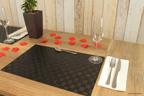 matches21 HOME & HOBBY Platzset Tischset MODERN braun 4er Tischunterlage als Tischdeko, (4-St), modernes Esstisch Platzdeckchen als abwaschbarer Tischuntersetzer