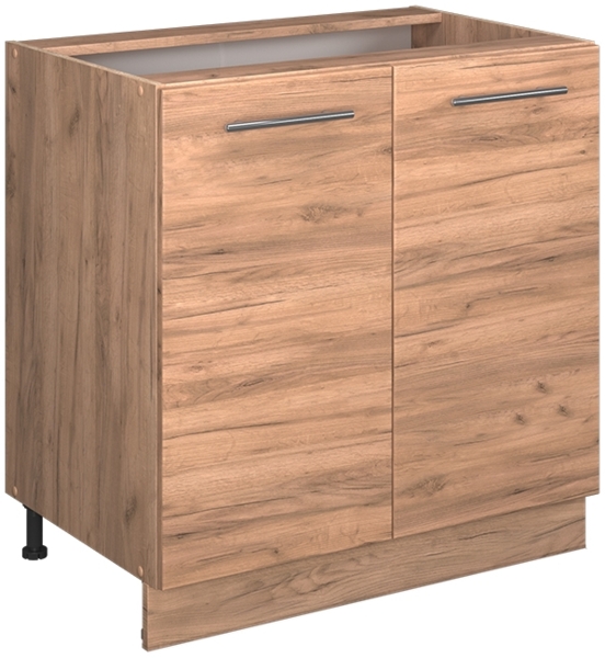 Küchenunterschrank Fame-Line Goldkraft Eiche 80 cm mit Regal, ohne Arbeitsplatte Vicco