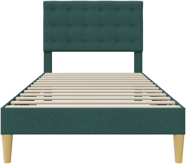 vidaXL Bettrahmen mit Kopfteil Dunkelgrün 80 x 200 cm Stoff 42027758 Bild 4