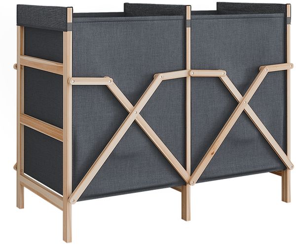 Badschrank für Wäsche Bruno Grau 80 x 64 cm mit 2 Fächern Vicco