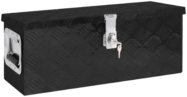 vidaXL Aufbewahrungsbox Schwarz 60x23,5x23 cm Aluminium 152249