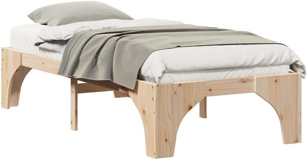 vidaXL Bettrahmen Braun 90 x 190 cm Massives Kiefernholz 873010 Bild 2