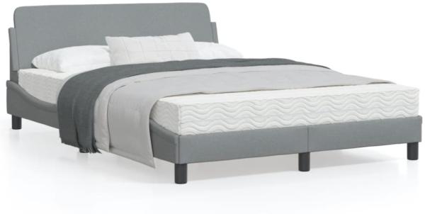 vidaXL Bettgestell "Dover" Hellgrau 140x200 cm Stoff 373185