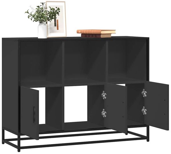 vidaXL Sideboard Schwarz 100x35x76 cm Holzwerkstoff 849029