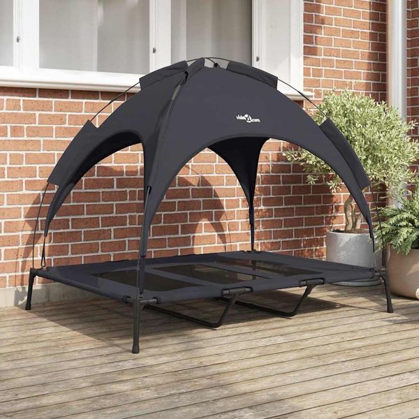 vidaXL Hundebett Schwarz 122 x 93 x 106,5 cm Stahl 42008168