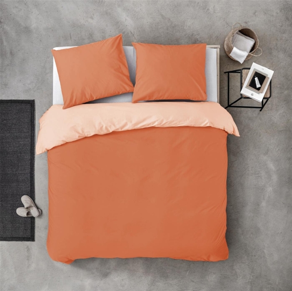 Bettwäsche-Set (155x220cm) - Byrklund Side Way Terracotta/White