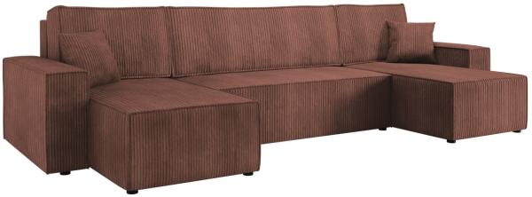 Ecksofa Kobaro U Cord (Farbe: Poso 29)