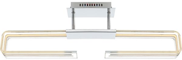LED Deckenlampe, Chrom, Glas satiniert, L 71 cm