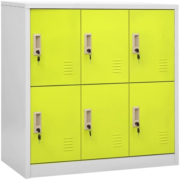 vidaXL Schließfachschränke 2 Stk. Hellgrau und Grün 90x45x92,5cm Stahl 3095234 Bild 2