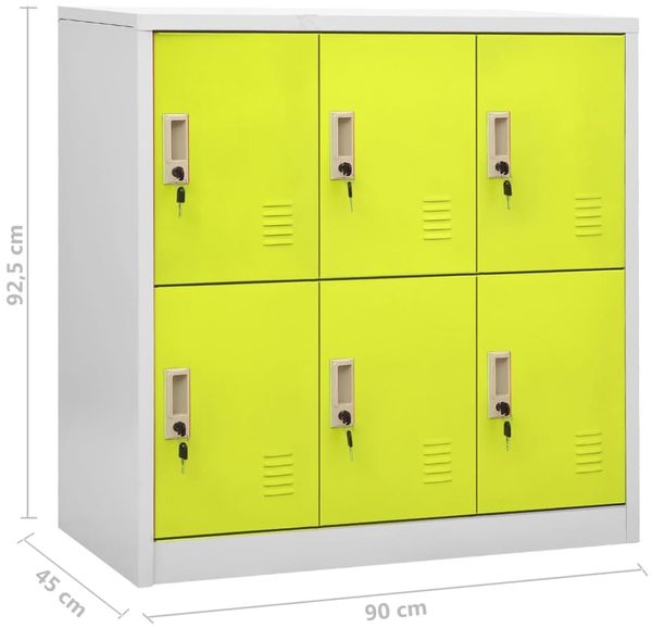 vidaXL Schließfachschränke 2 Stk. Hellgrau und Grün 90x45x92,5cm Stahl 3095234 Bild 9