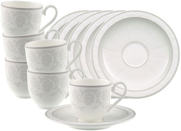 Villeroy & Boch Gray Pearl Espressotasse mit Untertasse 70 ml 6er Set
