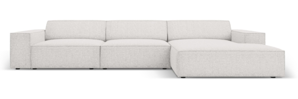 Micadoni Ecksofa Jodie 4-Sitzer Rechts Chenille Haga Hellgrau