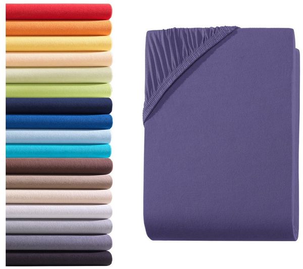 Hometex Premium Textiles Spannbettlaken Jersey Spannbettlaken 100% Baumwolle, Jersey, Gummizug: Rundumgummizug, Premium-Jersey Matratzenhöhe bis 23 cm