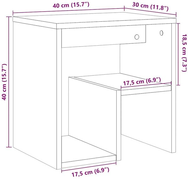 vidaXL Nachttische 2 Stk. Artisan-Eiche 40x30x40 cm Holzwerkstoff 856529 Bild 11