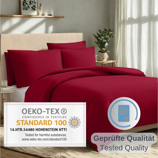 Komfortec Bettwäsche Premium, 135 x 200 bis 220 x 240 cm, 6 verschiedene Größen zur Auswahl, gebürstet 100% Mikrofaser, 3 teilig, Superweiches Bettwäsche-Set, Knitterfrei, Atmungsaktiv