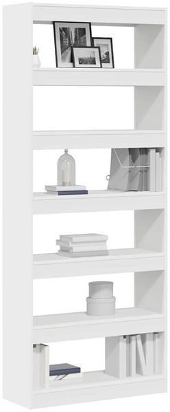 vidaXL Bücherregal mit Regal Weiß 80 x 30 x 198 cm Holzwerkstoff 3333916 Bild 3