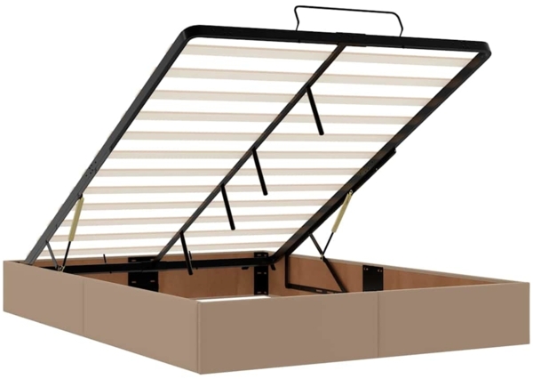 vidaXL Bettgestell mit Matratze Cappuccino 140 x 190 cm Kunstleder 3399428 Bild 10