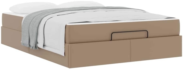 vidaXL Bettgestell mit Matratze Cappuccino 140 x 190 cm Kunstleder 3399428 Bild 2