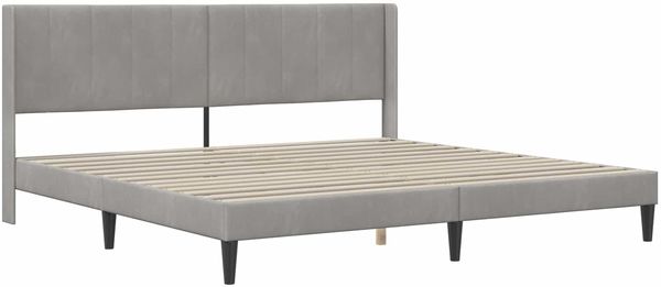 vidaXL Bettrahmen mit Kopfteil Hellgrau 180 x 200 cm Samt 42027521 Bild 3